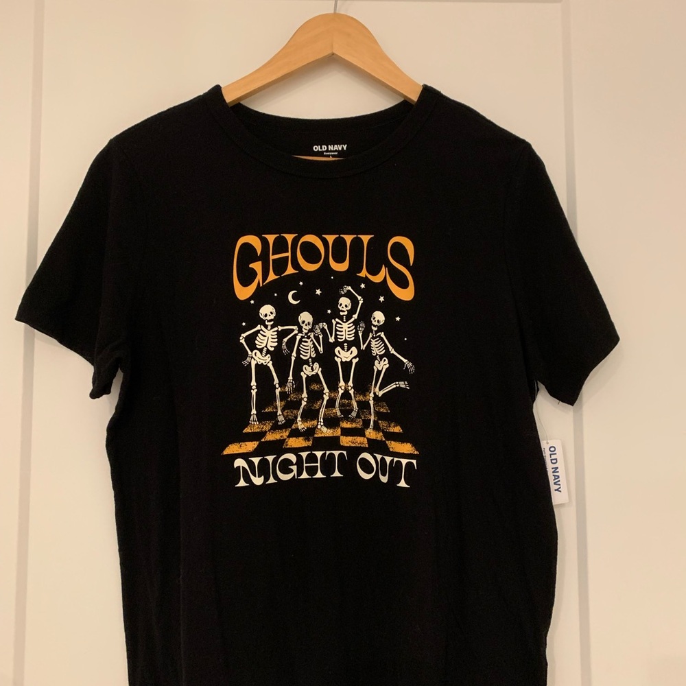 NWT Old Navy Black Graphic Tee Ghouls Night Out